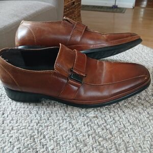 kenneth cole reaction mens ZAP LOAFER Cognac Leather Shoes Sz 9 M Pre-owned